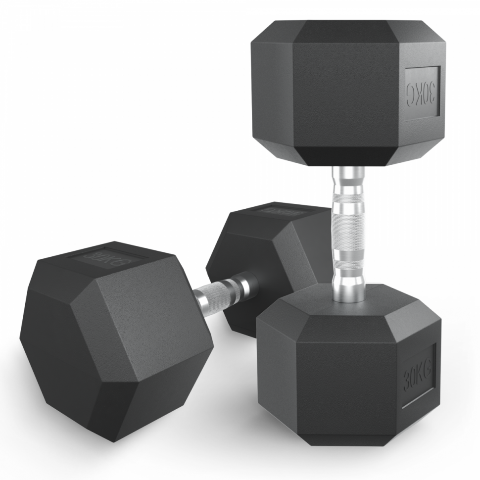 Гантель гексагональная UNIX Fit обрезиненная 30 кг / шт.